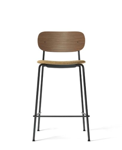 Audo Copenhagen Co Counter Chair Furniersitz gepolstert SH: 68,5 cm - Eiche dunkel gebeizt/Audo Copenhagen Bouclé 06