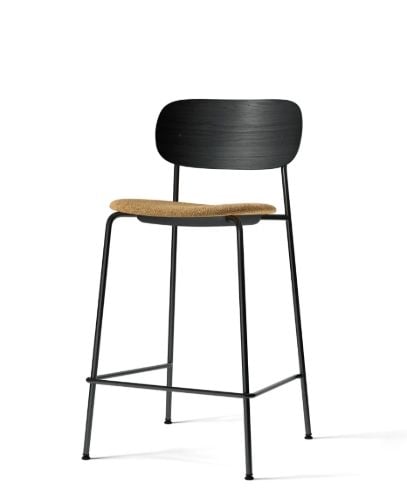 Audo Copenhagen Co Counter Chair Veneer Seat Upholstered SH: 68,5 cm - Black Oak/Audo Copenhagen Bouclé 06