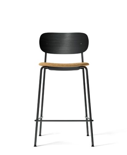 Audo Copenhagen Co Counter Chair Furniersitz gepolstert SH: 68,5 cm - Schwarze Eiche/Audo Copenhagen Bouclé 06