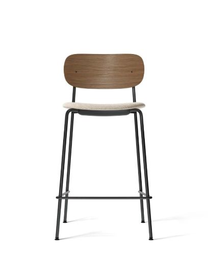 Audo Copenhagen Co Counter Chair Furniersitz gepolstert SH: 68,5 cm – Dunkel gebeizte Eiche/Moos 0004