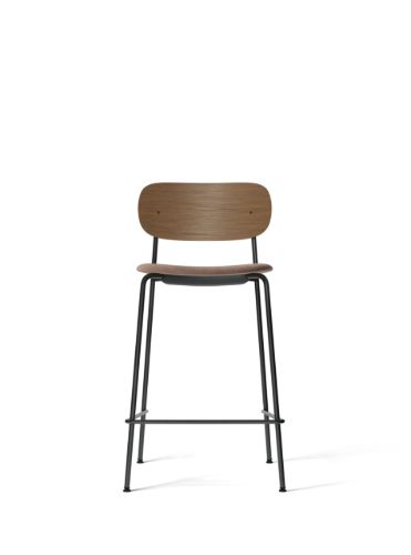 Audo Copenhagen Co Counter Chair Furniersitz gepolstert SH: 68,5 cm – Dunkel gebeizte Eiche/Reflect 0344