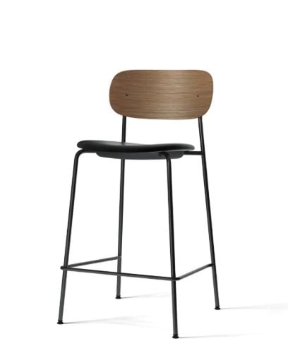 Audo Copenhagen Co Counter Chair Veneer Seat Upholstered SH: 68,5 cm - Dark Stained Oak/Dakar 0842