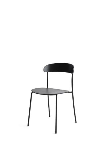 New Works Missing Chair SH: 46 cm – Esche schwarz/Schwarz