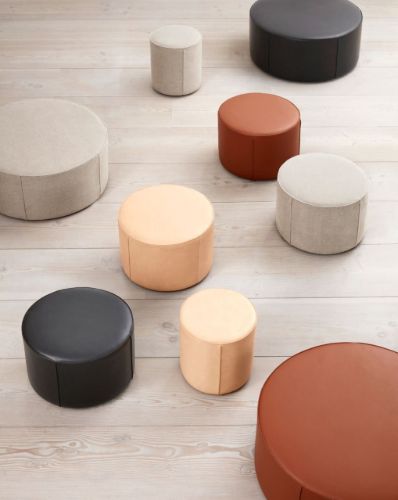 Fredericia Furniture Mono Puf Ø: 90 cm - 301 Schwarz
