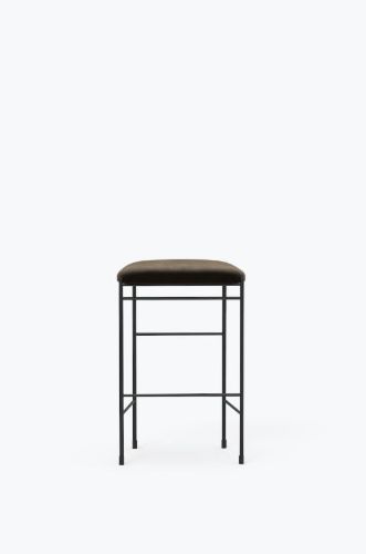 New Works Covent Bar Stool H: 65 cm - Sørensen Leather Royal Nubuck Havanna