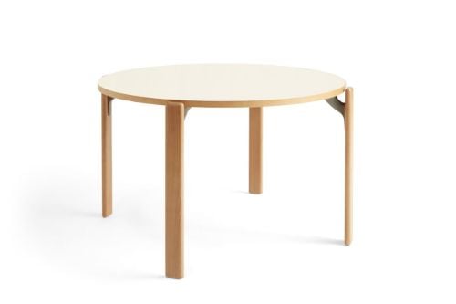 HAY Rey Table Ø: 128,5 cm - Golden/Ivory White Laminate