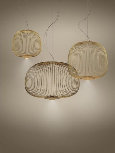 Foscarini Spokes 2 Small Dimmbare Pendelleuchte Ø: 34 cm – Kupfer