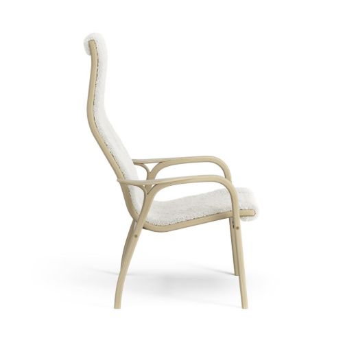 Swedese Lamino Sessel SH: 41 cm – Lackierte Eiche/Schaffellweiß