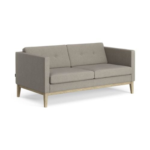 Swedese Madison 2 pers. Sofa med Knapper B: 155 cm - Lakeret Eg/Main Line Flax 02