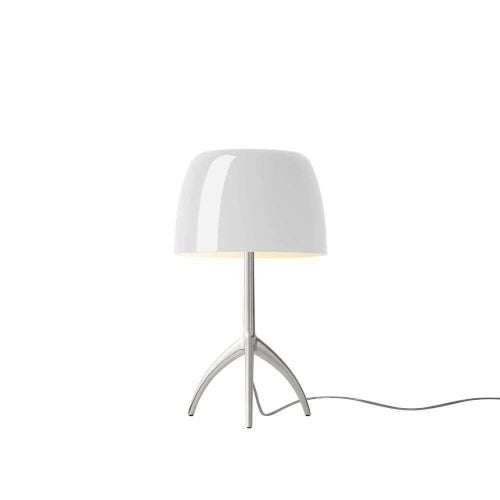 Foscarini Lumiere Piccola Bordlampe H: 34,5 cm - Alluminio/Bianco