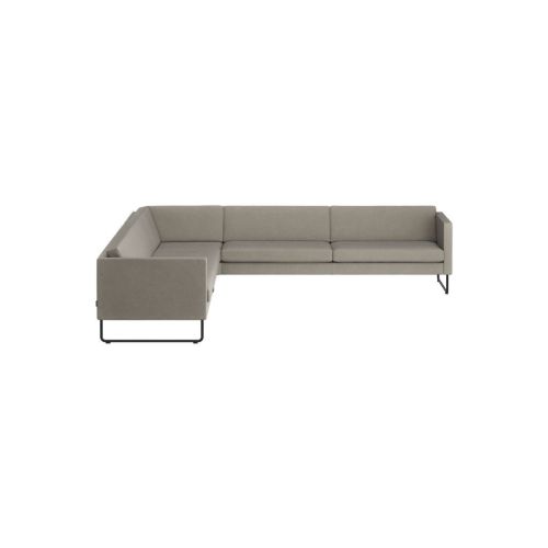 Swedese Madison Ecksofa B: 287 cm – Schwarz/Main Line Flax 02