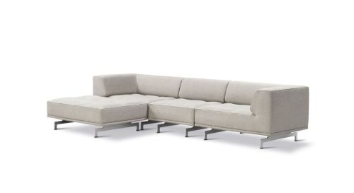 Fredericia Furniture Delphi Elements Sofa mit Chaiselongue L: 325 cm – Ton 12/Aluminium