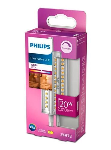 PHILIPS LED Spot 14W (120W) R7S Dimmbar H: 11,8 cm - Weiß