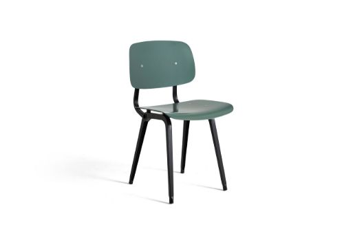 HAY Revolt Spisebordsstol SH: 46,5 cm - Beige Powder Coated Steel/Petrol Green