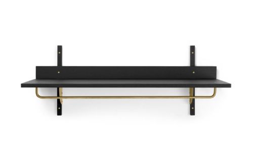 Ferm Living Sector Rack Shelf B: 87 cm - Black Ash/Brass