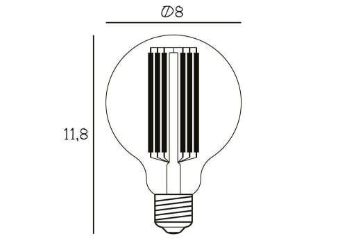 Design By Us Kugelbirne Ø8 cm E27 3,5 W LED dimmbar H: 11,8 cm – Warmweiß