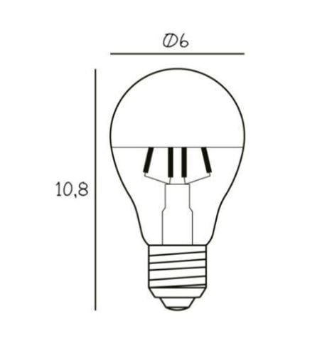 Design By Us Arbitrary Glühbirne Ø60 Crown E27 3,5W LED Dimmbar H: 10,8 cm - Silber