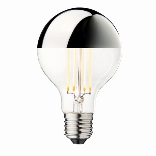 Design By Us Arbitrary Bulb Ø80 Crown E27 3,5W LED Dimmable H: 11,8 cm - Silver