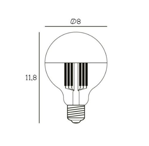 Design By Us Arbitrary Bulb Ø80 Crown E27 3,5W LED Dimmbar H: 11,8 cm - Silber