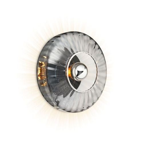 Design By Us New Wave Optic Wand Ø: 26 cm – Rauch/Schwarz