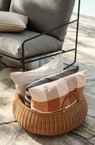 Ferm Living geflochtener Korb niedrig Ø: 60 cm – Natur