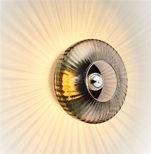 Design By Us New Wave Optic Wall XL Ø: 38 cm - Rauch/Schwarz