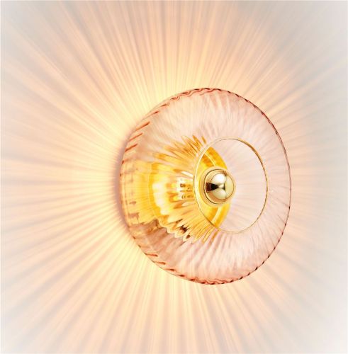 Design By Us New Wave Optic Wall XL Ø: 38 cm - Rosé/Gold
