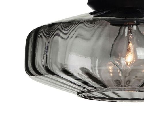 Design By Us New Wave Optic Pendelleuchte Ø: 26 cm – Rauch/Schwarz