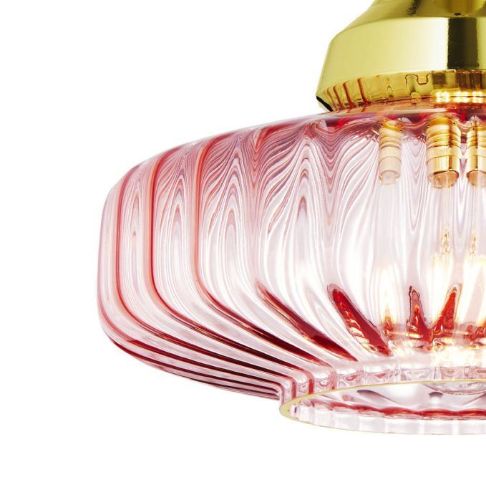 Design By Us New Wave Optic Pendelleuchte Ø: 26 cm - Rosé/Gold