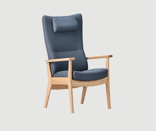 Farstrup Plus 5910 Sessel SH: 47 cm – Eiche/Staubblau – Cura 66160