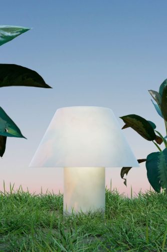 Parachilna Petra M Gr Outdoor Tischleuchte Ø: 50 cm - Alabaster