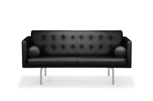 DUX Ritzy 2 Pers. Sofa L: 180 cm - Chrome/Naturale Schwartz