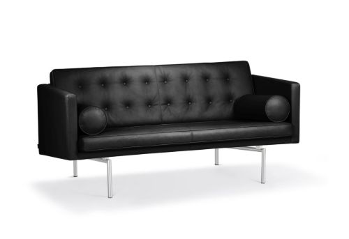 DUX Ritzy 2 Pers. Sofa L: 180 cm – Chrom/Nature Schwartz