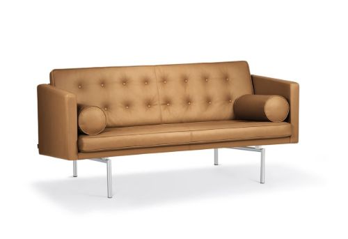 DUX Ritzy 2 Pers. Sofa L: 180 cm – Chrom/Naturkamel