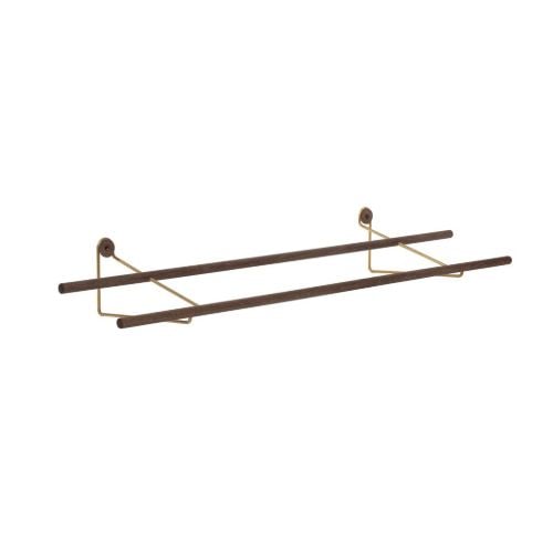 We Do Wood Shoe Rack Large L: 100 cm - Smoked Oak/Brass
