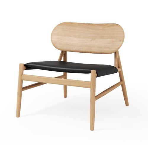Brdr Krüger Ferdinand Lounge Chair SH: 41,5 cm – Eiche/Schwarz 30314