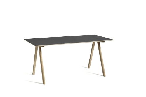 HAY CPH 10 Desk 160x80x74 cm - Lacquered Solid Oak/Black Linoleum