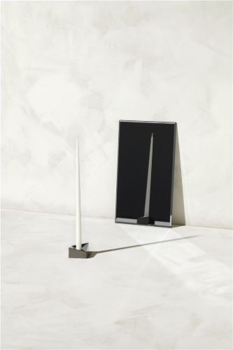 STOFF Nagel Reflect Kerzenhalter Klein D: 4,5 cm - Schwarz/Chrom