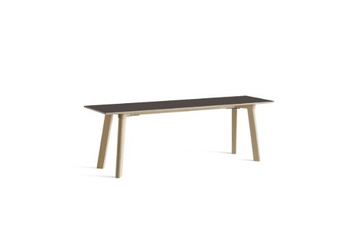 HAY CPH Deux 215 Bench 140x35x45 cm - Untreated Solid Beech/Stone Grey Laminate