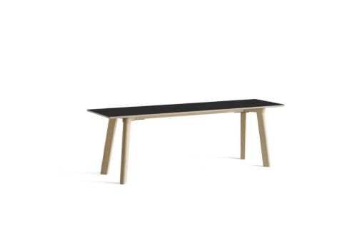 HAY CPH Deux 215 Bench 140x35x45 cm - Untreated Solid Beech/Ink Black Laminate