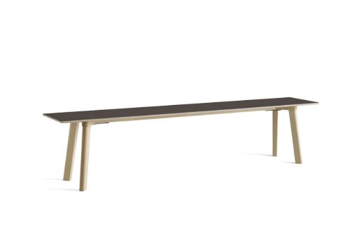 HAY CPH Deux 215 Bench 200x35x45 cm - Untreated Solid Beech/Stone Grey Laminate