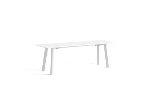 HAY CPH Deux 215 Bench 140x35x45 cm - Pearl White Lacquered Solid Beech/Pearl White Laminate
