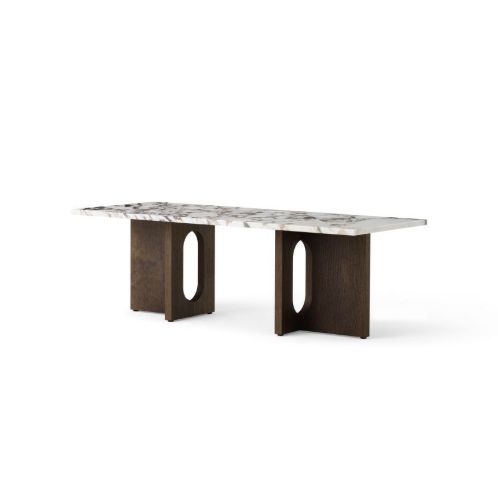 Audo Copenhagen Androgynous Loungetisch 120x45 cm - Dunkel gebeizte Eiche / Calacatta Viola