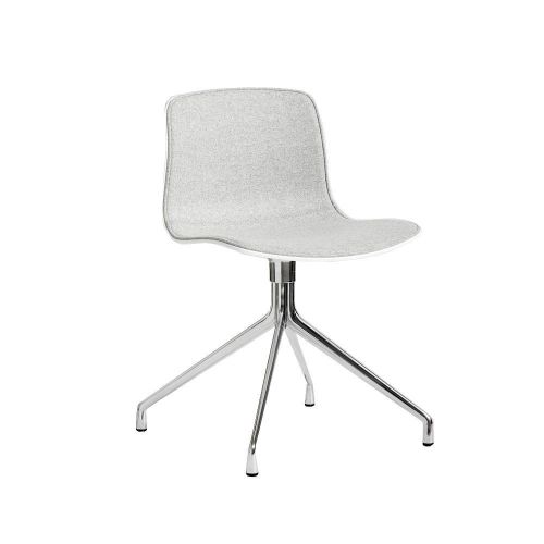 HAY AAC 10 About A Chair Front Upholstery SH: 46 cm - Polished Aluminium/White/Divina 120