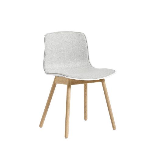 HAY AAC 12 About A Chair Front Upholstery SH: 46 - Lacquered Solid Oak/White/Divina Melange 120