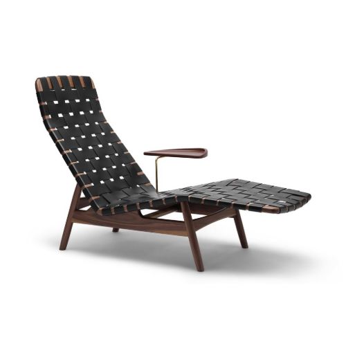 Sibast AV Egoist Chaise Lounge von Arne Vodder 1951 inkl. Kissen – Schwarz/Walnuss