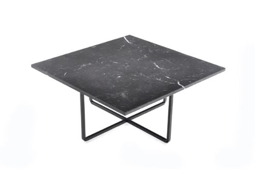OX Denmarq NINETY MEDIUM Table 80x80x35 cm - Black Powder Coated Steel/Black Marquina