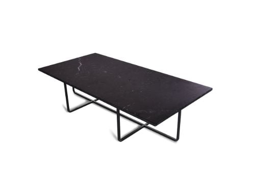 OX Denmarq NINETY LARGE Table 120x60x40 cm - Black Powder Coated Steel/Black Marquina