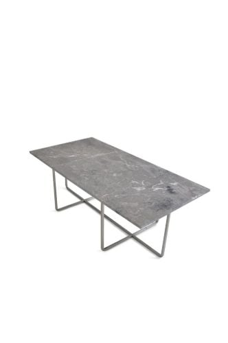 OX Denmarq NINETY LARGE Table 120x60x40 cm - Stainless Steel/Grey Italian