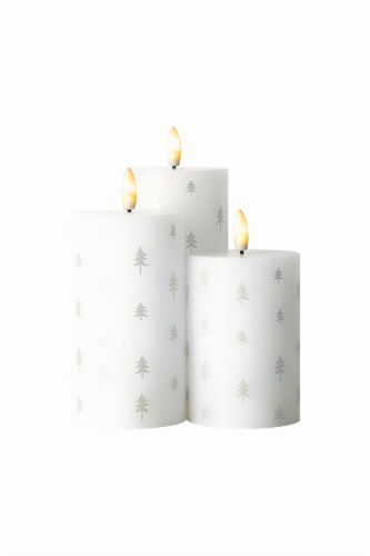 Sirius Sille Genopladelige Ø: 7,5 cm Sæt af 3 stk. - White/Silver